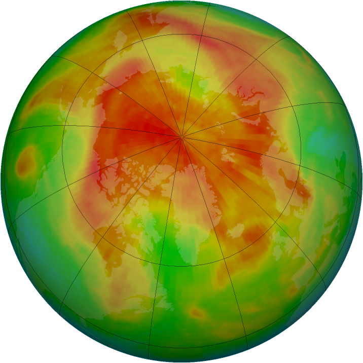 Arctic ozone map for 18 April 1994